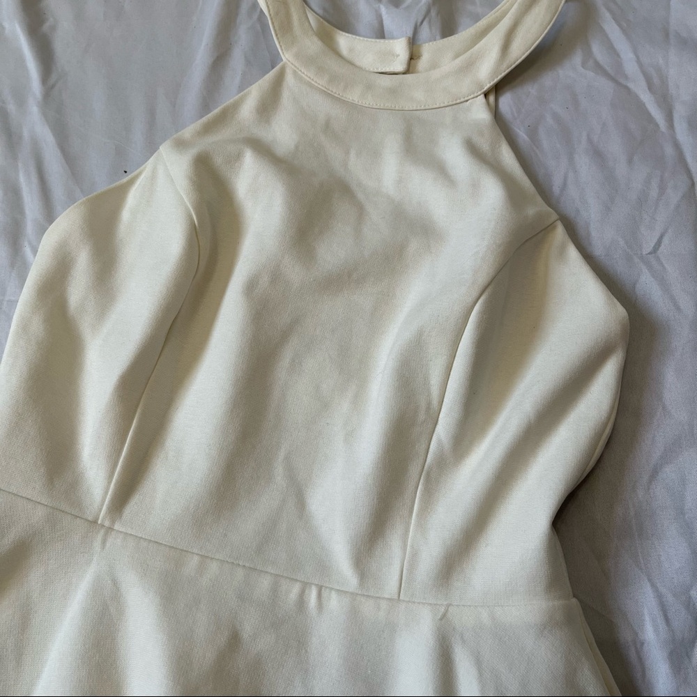 Lulu’s Delightful Surprise Ivory Open Back Off-white Skater Mini Dress Size S - Picture 3 of 13